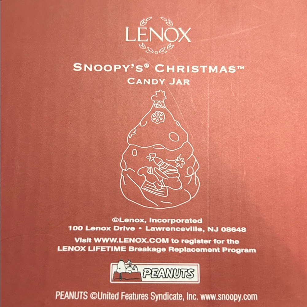 Snoopy’s Christmas Candy Jar by Lenox 2004 - Picture 6 of 6
